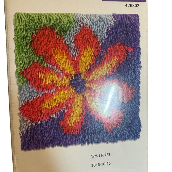 Winderart Shaggy Latch Rug art Craft kit NWT Flower Floral - Picture 4 of 8